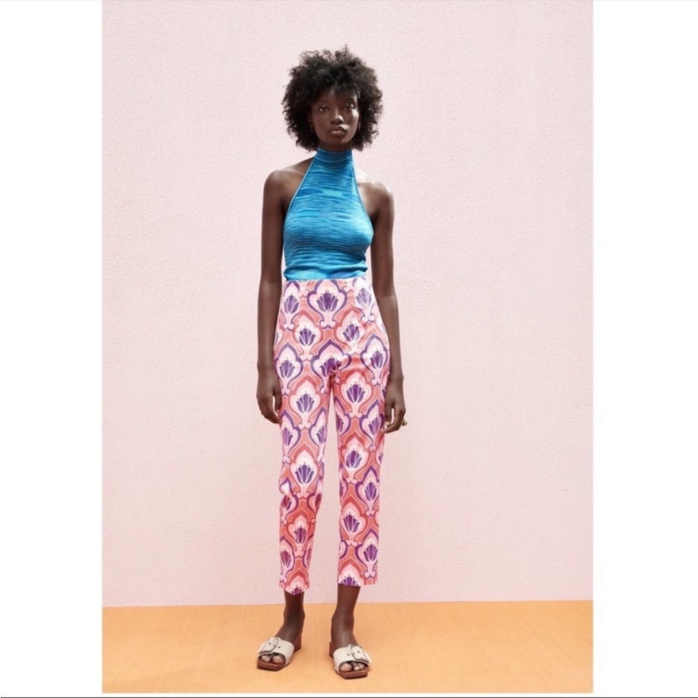 Zara high waisted print pants